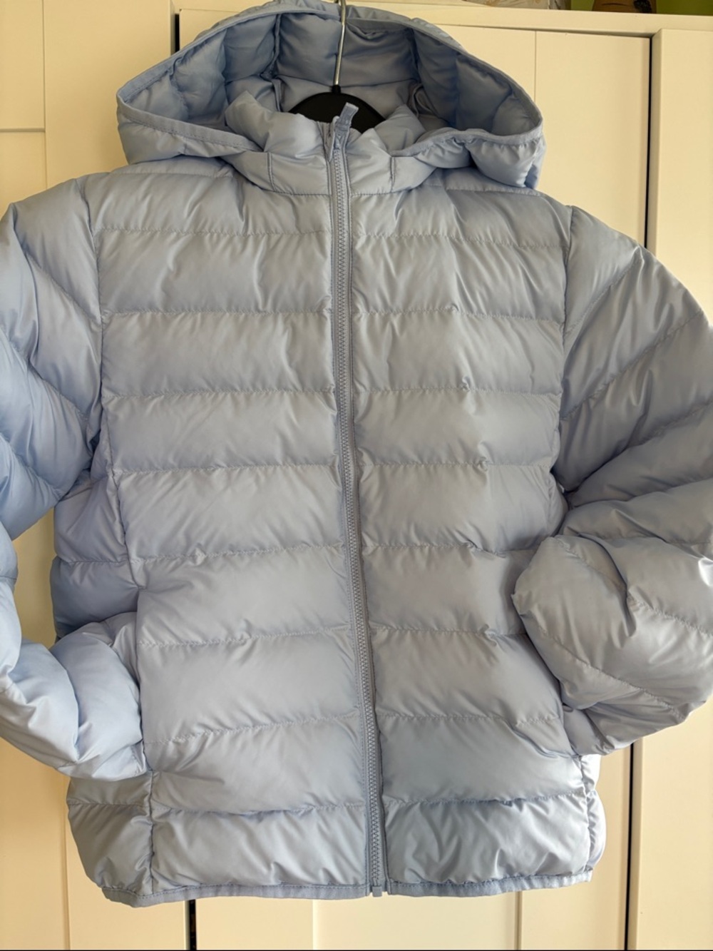 Uniqlo Kids Unisex Blue PUFFTECH Washable Parka with Detachable Hood NWOT, 9-10